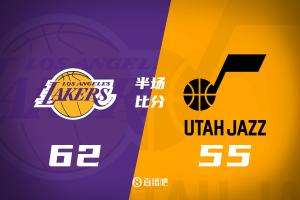 东詹里三人齐发威&全部上双！湖人领先爵士7分进入下半场