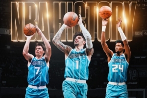 万箭穿心！黄蜂上半场三分31中18 追平NBA半场三分命中数纪录