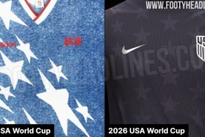 美国队2026年世界杯客场球衣谍照：碳黑色主色+银色logo+星形图案