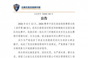 飞踹座椅染红!玉昆官方:门将教练米克尔造成恶劣影响,罚款2万