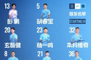 ?深圳新鹏城客战重庆铜梁龙首发阵容出炉！